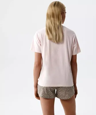 Produktbild von Damen-Pyjama Atlantic Rosa mit Druck 100% Baumwolle S