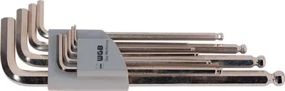 Produktbild von WGB Winkelschlüsselsatz Innensechskant ZOLL 9-tlg Chrom-Vanadium