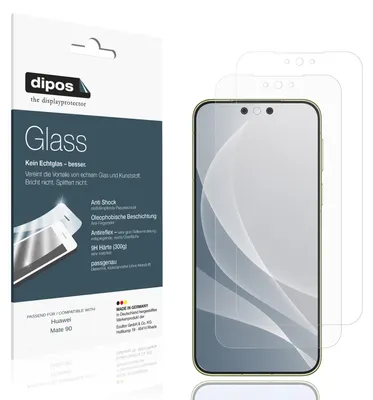 Obrázok produktu pre 2 ochranné fólie pre Huawei Mate 90, matná povrchová úprava - fólie s ochranou proti nárazom, tvrdosť 9H, vyrobené z tvrdeného skla (plastové sklo)