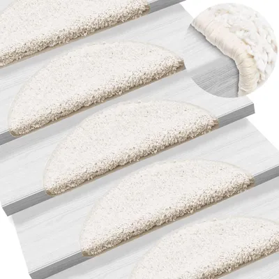 Image de vidaXL Tapis de sol 10 pcs 56x17x3 cm blanc