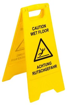 Produktbild von Warnschild / Aufsteller "Achtung Rutschgefahr" 62 cm x 30,5 cm x 2,8 cm gelb