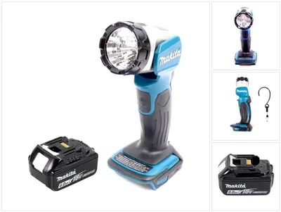 Immagine prodotto di Makita BML802G1 Lampada a batteria per batterie da 14,4 e 18V + 1x batteria da 6,0Ah - senza caricabatterie
