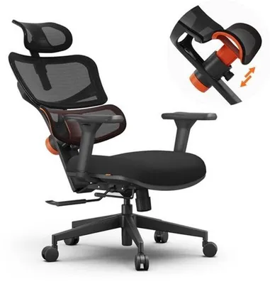Zdjęcie produktu dla Ergonomiczne krzesło biurowe, czarne - 3D regulowane podłokietniki - siatkowa tkanina - dla dorosłych - krzesło obrotowe