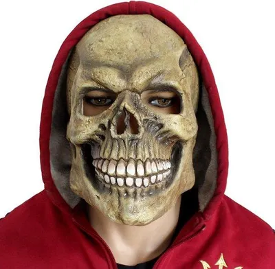 Zdjęcie produktu dla Realistyczna maska z lateksu przedstawiająca czaszkę, idealna na imprezy i Halloween