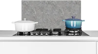 Produktbild von KitchenYeah®  Spritzschutz Küche - Küchenrückwand - Wandschutz für Herd und Spüle - Muster - Zement - Beton 60x30 - Alu-Dibond (Alternative zum Spritzschutz aus Glas) - Hitzebeständig - Herdspritzschu