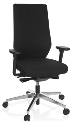 Produktbild von hjh OFFICE Profi Bürostuhl PRO-TEC 700 Ergonomischer Schreibtischstuhl mit Armlehnen Stoff Schwarz Drehstuhl für Büro, Zuhause