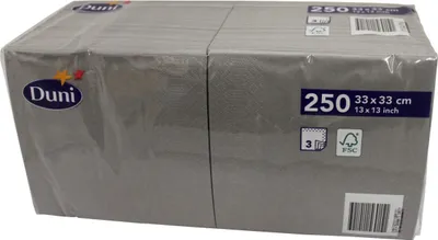 Zdjęcie produktu dla Duni 250 serwetek celulozowych granitowy szary 33cm x 33cm