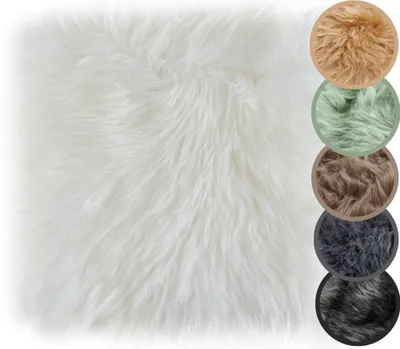 Echtes Schaffell-Sitzkissen in 6 Farben: Weiß, Taupe, Schwarz, Salbei, Grau, Cognac