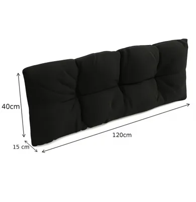 Immagine prodotto di POKAR Cuscino per pallet con bella trapuntatura Cuscino per divano in pallet, Dimensioni: Cuscino per lo schienale 120 x 40, Colore: Nero