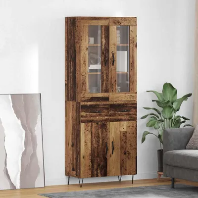 Zdjęcie produktu dla vidaXL Komoda wysoka z drewna postarzanego 69,5 x 34 x 90 cm z materiału drewnopochodnego