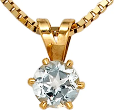 Produktbild von JOBO Anhänger 585 Gold Gelbgold 1 Aquamarin hellblau