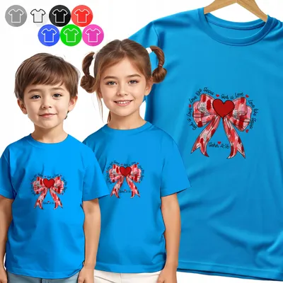 Produktbild von Kinder T-Shirt - KOKARDA W KRATĘ SERDUSZKA KOKARTKI - M