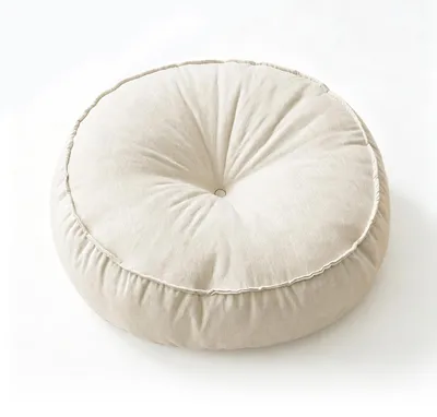 Zdjęcie produktu dla Poduszka podłogowa 45 cm, wysokość 10 cm, okrągła, beżowa, do salonu