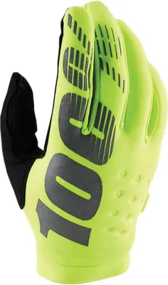 Productafbeelding van 100% Brisker kinderfiets handschoenen. Kleur: geel/zwart, maat: L