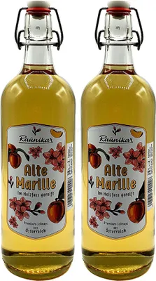 Produktbild von Raunikar - 2er Set Alte Marille Schnaps - 2x 1L (38% Vol)- [Enthält Sulfite]