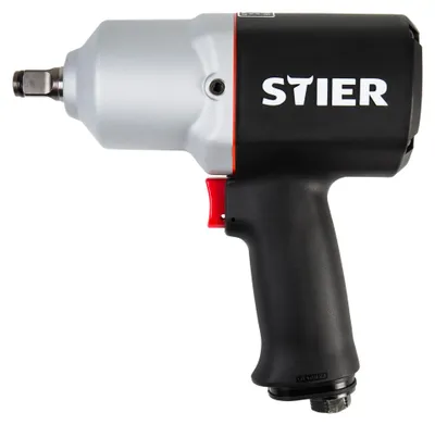 Produktbild von STIER Druckluft Schlagschrauber 15-PC, leicht, max. Lösemoment 1.054 Nm, vierkant, 1/2 Zoll, Stecknippel 1/4 Zoll, Schlagschrauber mit Hochleistungs-Stift-Schlagwerk, 3 Geschwindigkeitsstufen