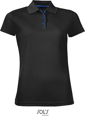 Produktbild von SOLs 01179 | Womens Sports Damen Poloshirt Performer - Farbe: Black - Größe: L