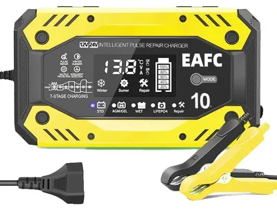Obrázek produktu pro Nabíječka baterií, inteligentní technologie nabíjení, vícestupňové rozpoznávání, žlutá barva