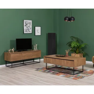 Immagine prodotto di Skye Decor, Laxus Takım 18, Set di mobili per soggiorno, noce, 100% PANNELLI DI PARTICELLE RIVESTITI IN MELAMMINA, 140 x 40 x 50 cm