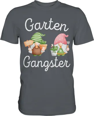 Produktbild von Kaktus Gartenzwerge Garten Gangster Gärtner T-Shirt - Premium Shirt – Dark Grey / L