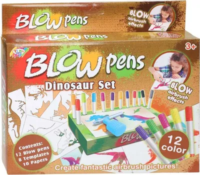 Immagine prodotto di Set di penne a soffio con Dinosauro a pompa
