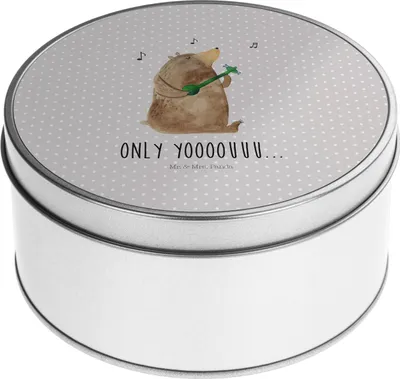Produktbild von Mr. & Mrs. Panda Erinnerungsbox Bär Gitarre - Grau Pastell - Geschenk, Teddy, Kaffeedose, Dose, Blechdose, bonbondose, Vorratsdosen