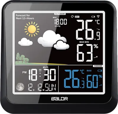 Produktbild von BALDR B0336 Drahtlose Wetterstation Barometer Thermometer Mondphase