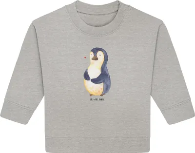 Produktbild von Mr. & Mrs. Panda Organic Baby Pullover Pinguin Diät 24. - 36. Monat - Heather Grey - Geschenk, glücklich, Motivation, Bullover, Abnehmen