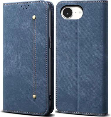 Produktbild von Hülle für iPhone 16e/iPhone 17e Leder Brieftasche Flip Bookstyle Schutzhülle mit Standfunktion Blau
