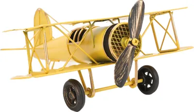 Produktbild von Retro -Flugzeugmodell empfindliches Vintage -Doppeldeckerhandwerk für Home Decoration Cafe Ornamentyellow