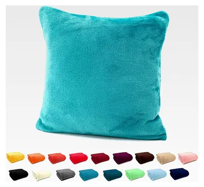 Produktbild von Flanell Kuschelkissen Super Soft Dekokissen Plüsch 48x48 cm Petrol Türkis