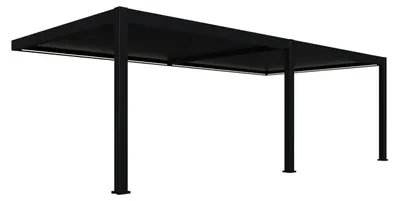Immagine prodotto di Pergola elettrica da parete Weide E-Deluxe Plus, interamente in alluminio, 4x8 m, con tetto a lamelle color antracite