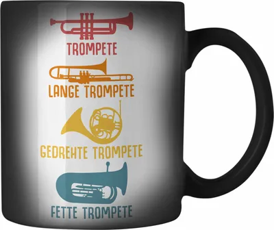 Produktbild von Trendation - Arten Von Trompeten Geschenk Farbwechsel Zauber-Tasse Trompetenspieler Geschenkidee Männer (Schwarz)