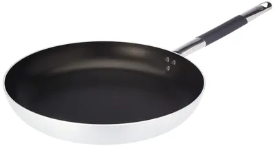 Pfanne 32 cm, Aluminium, Antihaftbeschichtung, Edelstahlgriff, silber