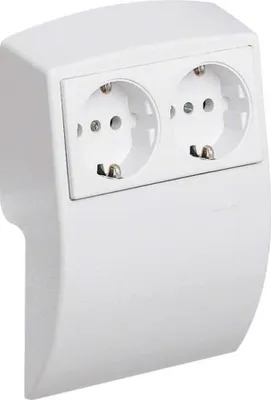 Produktbild von HAGER L22509010 Doppelsteckdose reinweiss (L22509010)