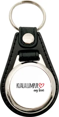 Produktbild von Huuraa Schlüsselanhänger Kuala Lumpur my love Metall mit Kunstleder Schlüsselring Einkaufswagenchip Geschenkidee