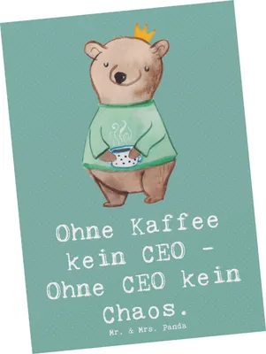 Produktbild von Mr. & Mrs. Panda Postkarte CEO ohne Chaos - Meeresbrise - Geschenk, kreative Geschenke, Exekutivverantwortung, Postkarten, Führungsposition, Fotokarte, Geschäftsstrategie