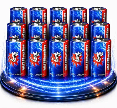 Produktbild von 15 x Wilhelm CR2 Batterien 3V Lithiumbatterie CR2A DLCR2 CR17355 Lithium Batterie Fotobatterie Photo