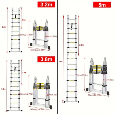 Image de Escalier d'intérieur en aluminium, 3 marches, avec marches antidérapantes et patins de protection