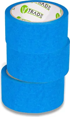 Zdjęcie produktu dla V1 Trade Uniwersalna Taśma Malarska 48 mm x 25 m - 3 sztuki, Łatwa do Usunięcia, Wodoodporna, Niebieska