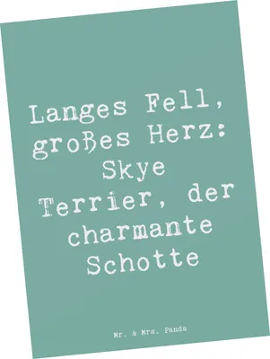 Produktbild von Mr. & Mrs. Panda Grußkarte Spruch Skye Terrier - Meeresbrise - Geschenk, Hunderasse, treuer Begleiter, Hunderassen, Beschreibung, Ansichtskarte, Unabhängigkeit, Postkarte