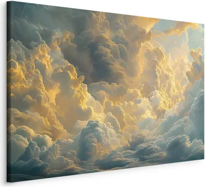 Produktbild von Italienischer Leinwand Leinwandbild - Last Breath of the Day: Clouds Illuminated by Evening Glow 120x80 cm Muster b-H-10032-b-a