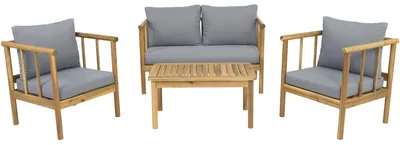 Produktbild von Gartenmöbel aus Holz mit inbegriffenen Kissen "Milano" - 4 Sitzplätze - Grau