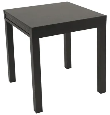 Produktbild von Balkon-Ausziehtisch 70/140 x 75 x 70 cm Aluminium Glas Keramik-Optik Anthrazit