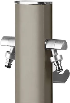 Productafbeelding van Waterkolom Aquapoint - Buiten Kraan - Tuin Bewatering - Dubbele Kraan Uitvoering - 120 cm Hoog - Grijs