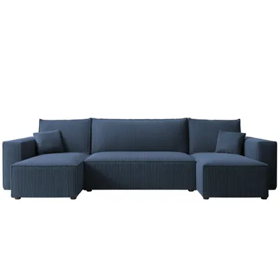 Produktbild von Idohome Ecksofa-Wohnzimmer Sofa mit Schlaffunktion und Bettkasten, Eckcouch, Polstermöbel, Sofa, Couch modern in Farbe Dunkelblau Poso 05 Paris U Form