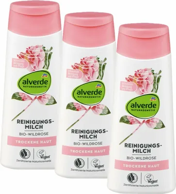 Obrázok produktu pre 3 x alverde Natural Cosmetics - Čistiace mlieko Wild Rose (3 x 200 ml)