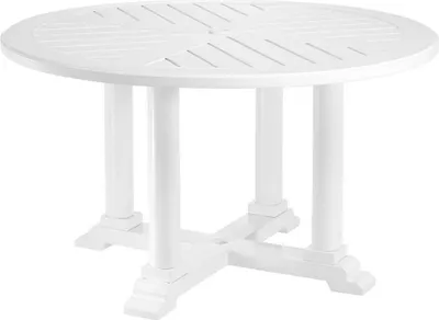 Produktbild von Casa Padrino Luxus Esstisch Weiß Ø 130 x H. 75 cm - Runder Küchentisch aus hochwertigen strapazierbarem Aluminium - Gartentisch