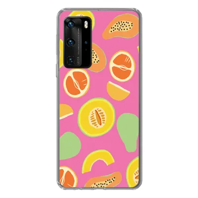 Produktbild von MuchoWow® Handyhülle Schutzhülle Hülle für Huawei P40 Pro Obst - Muster - Rosa Silikon Softcase Handy Hülle - Schutz