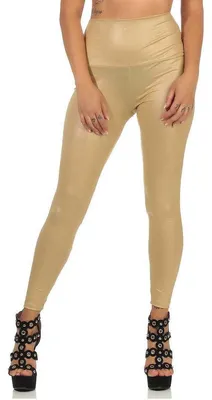 Produktbild von Damen Leggings hoher bund Glanz / Matt Lack; Beige M/38